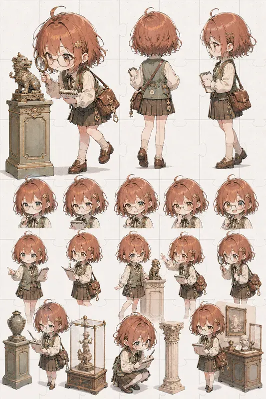 Chibi Anime Character Design Sheets