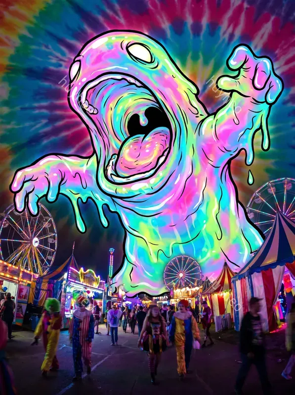 Psychedelic Kaiju Card Illustrations
