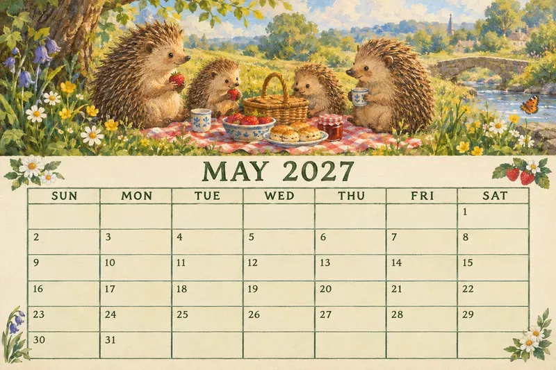 Storybook 2027 Calendar Printable Pages