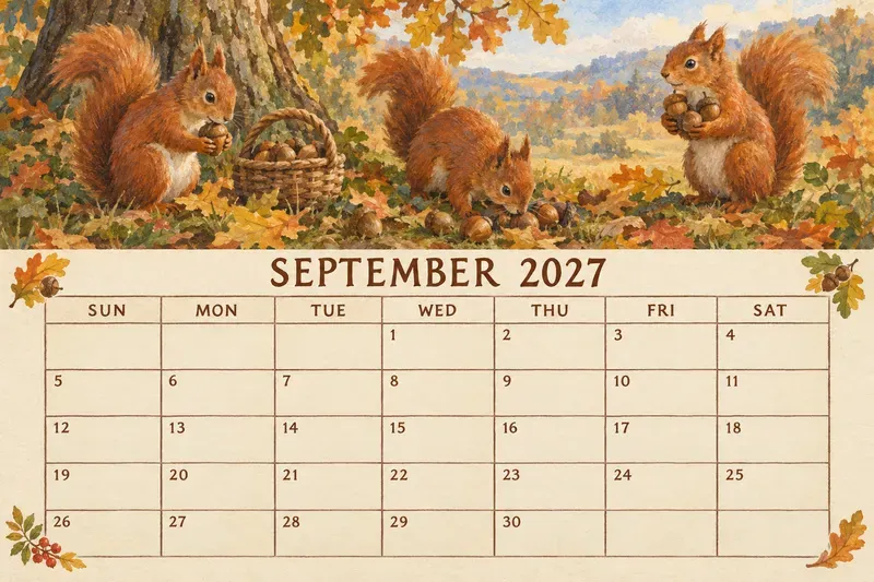 Storybook 2027 Calendar Printable Pages