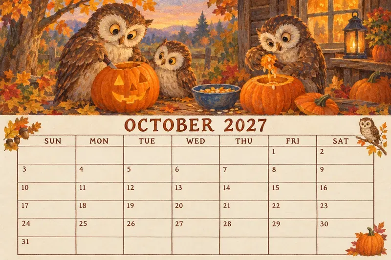 Storybook 2027 Calendar Printable Pages