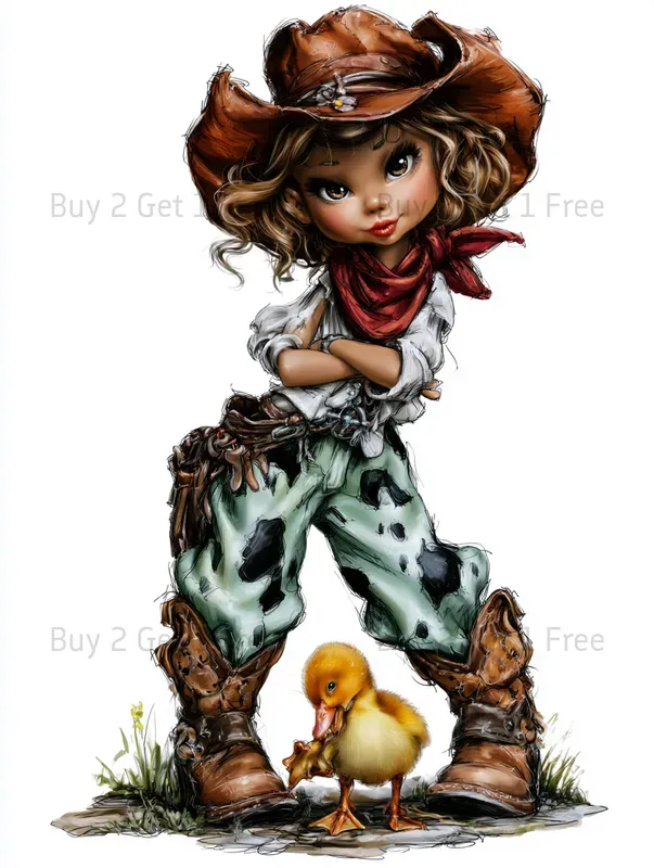 Cute Western Cowgirl Clipart