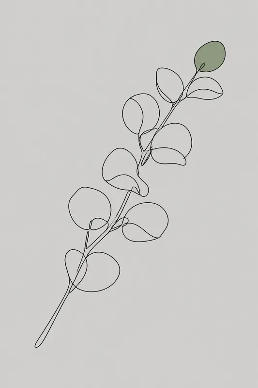Botanical Lines Minimalist Line Art