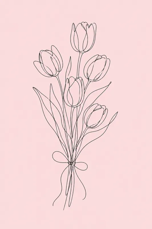 Botanical Lines Minimalist Line Art