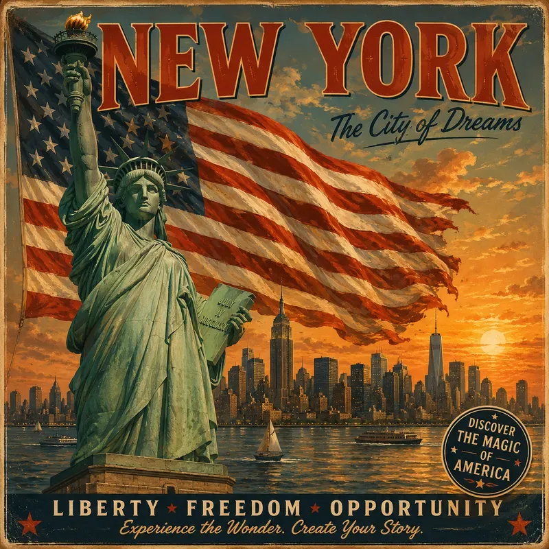 Retro Usa Tourism Art