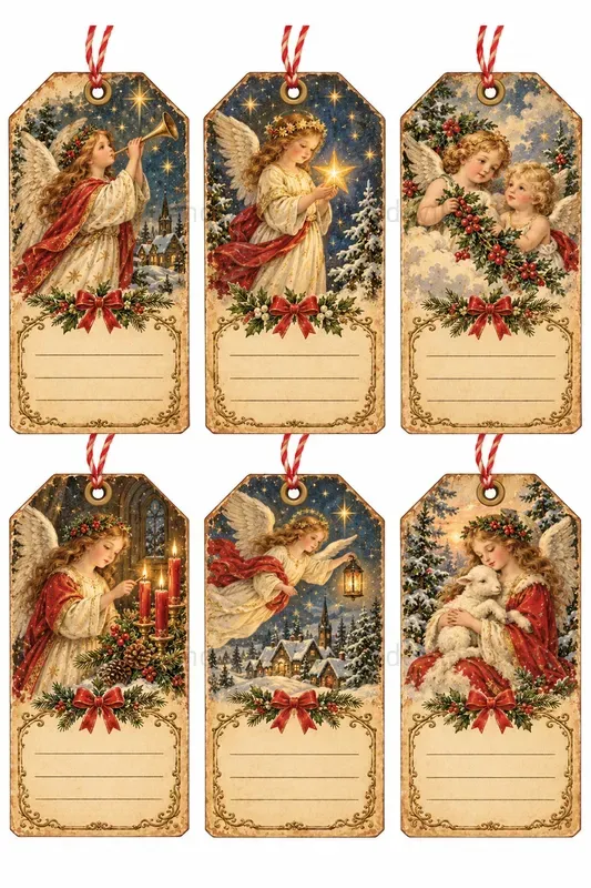 Vintage Christmas Parcel Tags