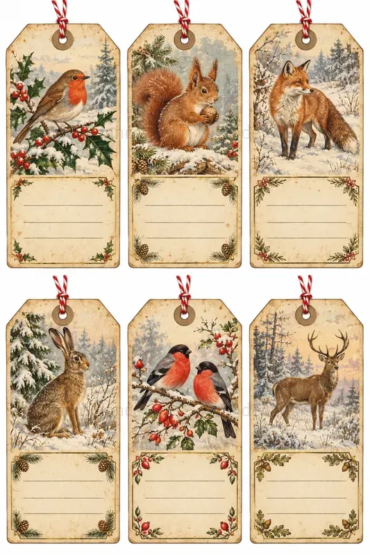 Vintage Christmas Parcel Tags