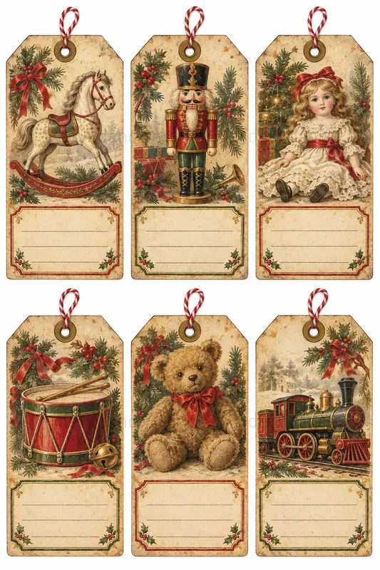 Vintage Christmas Parcel Tags
