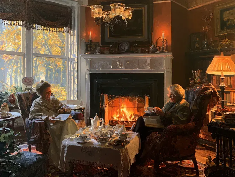 Cozy Autumn Interior Art Generator