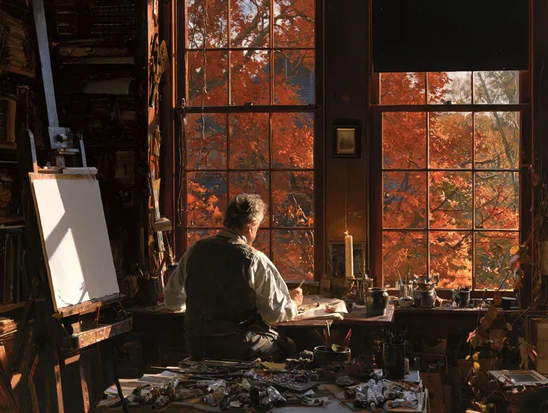 Cozy Autumn Interior Art Generator