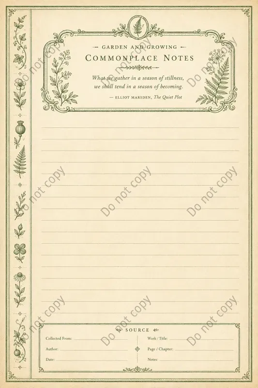 Commonplace Quote Journal Pages