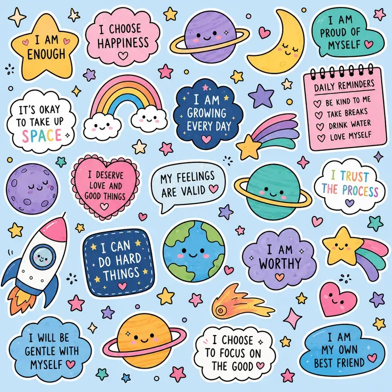 Positive Doodle Sticker Packs