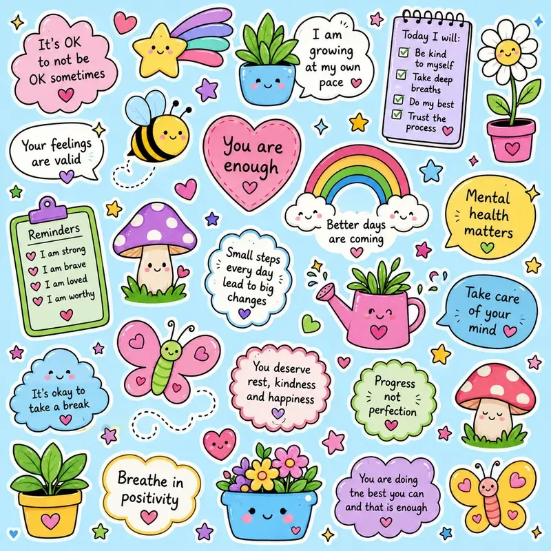 Positive Doodle Sticker Packs