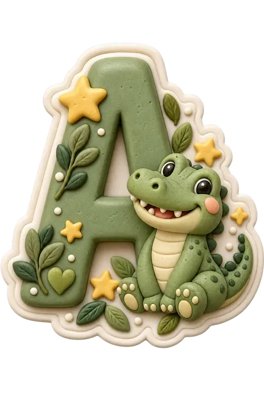 3D Clay Animal Alphabet Stickers