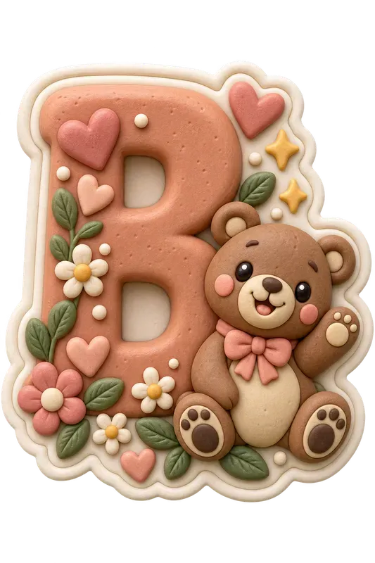 3D Clay Animal Alphabet Stickers
