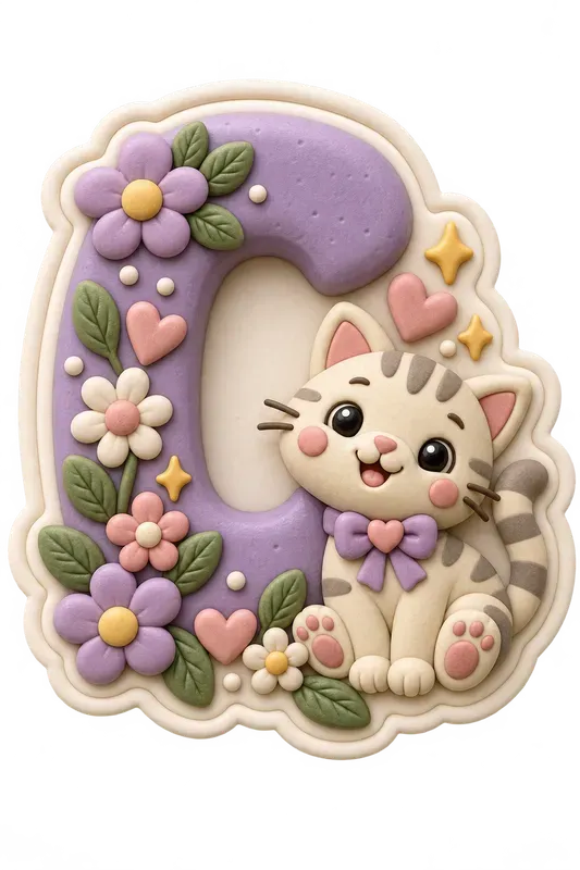 3D Clay Animal Alphabet Stickers