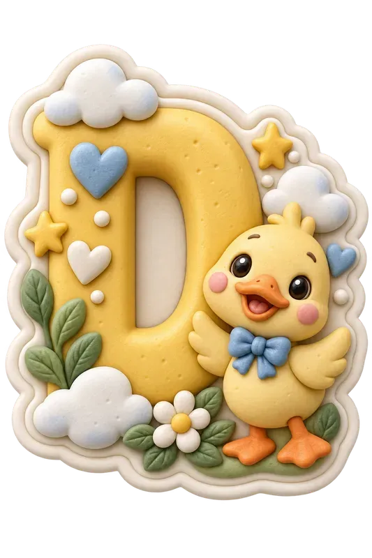 3D Clay Animal Alphabet Stickers