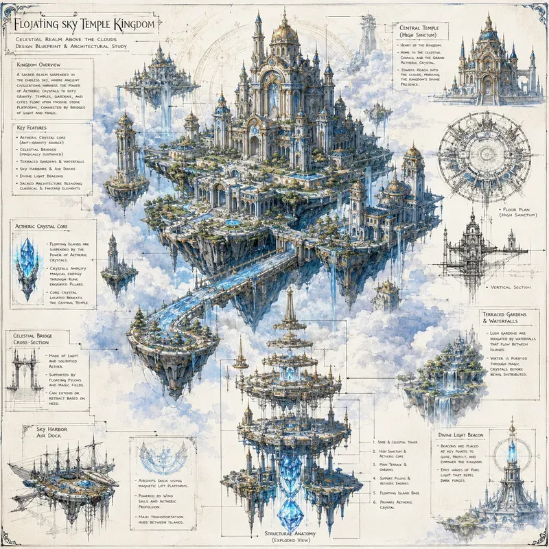 Fantasy Blueprint Worlds Art