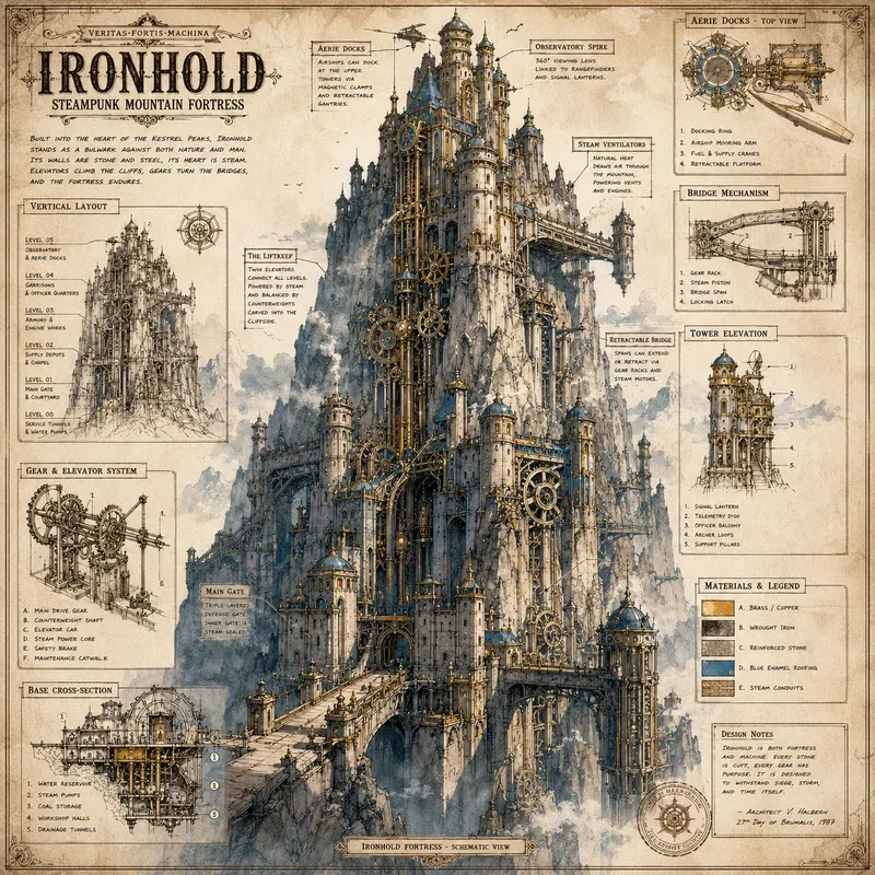 Fantasy Blueprint Worlds Art