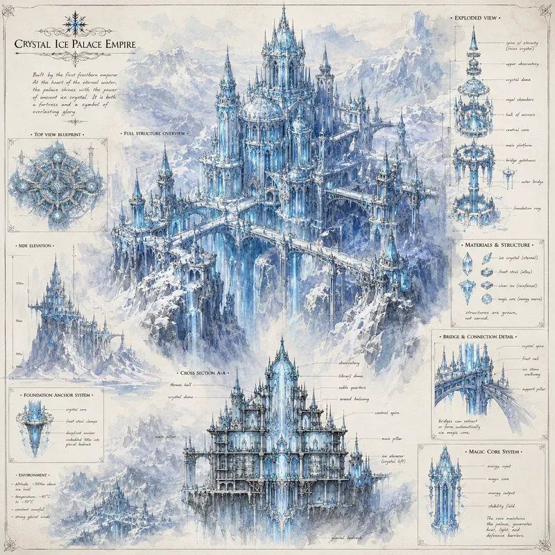 Fantasy Blueprint Worlds Art