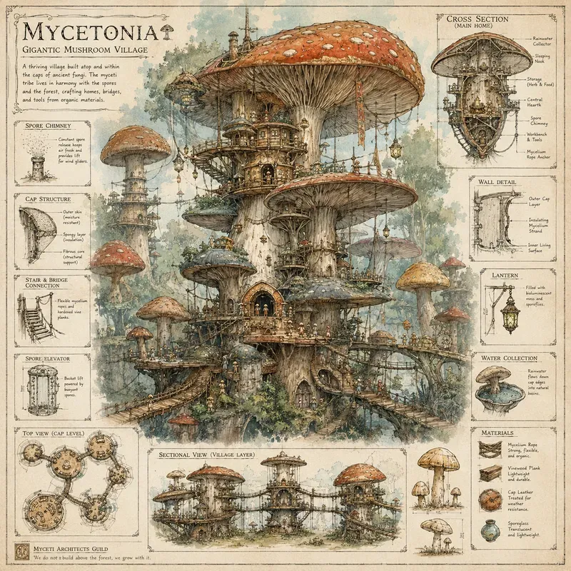 Fantasy Blueprint Worlds Art