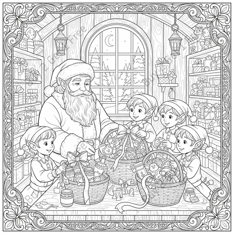 Santa Elf Coloring Pages Creators