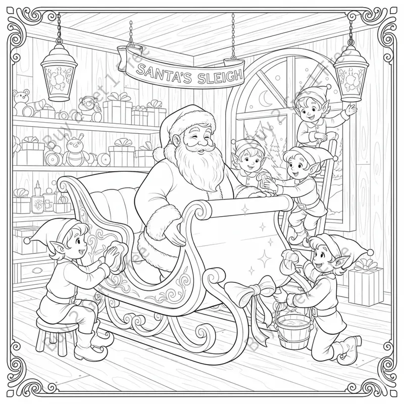 Santa Elf Coloring Pages Creators