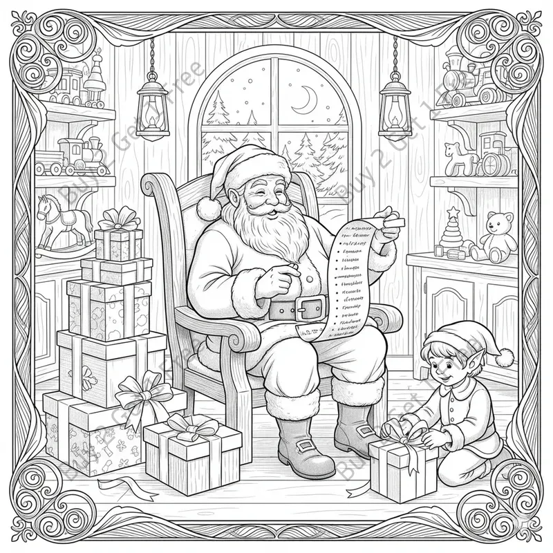 Santa Elf Coloring Pages Creators