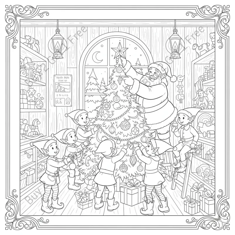 Santa Elf Coloring Pages Creators