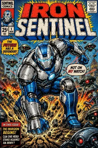 Superhero Comic Book Cover Generator