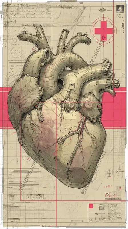 Biomechanical Sci Fi Blueprint Art