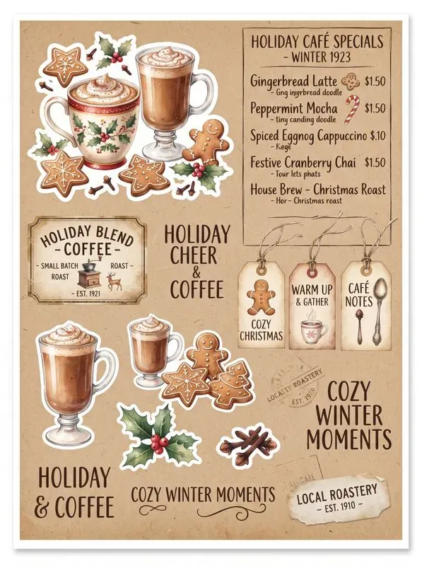 Cozy Coffee Watercolor Journal Pages