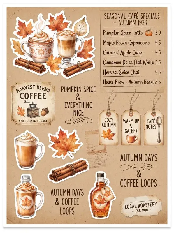 Cozy Coffee Watercolor Journal Pages