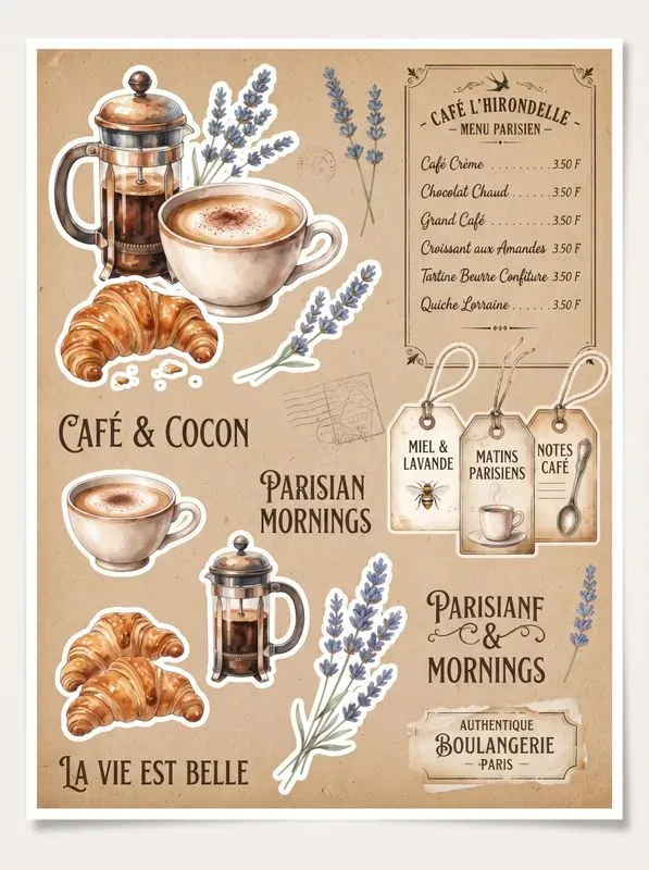 Cozy Coffee Watercolor Journal Pages