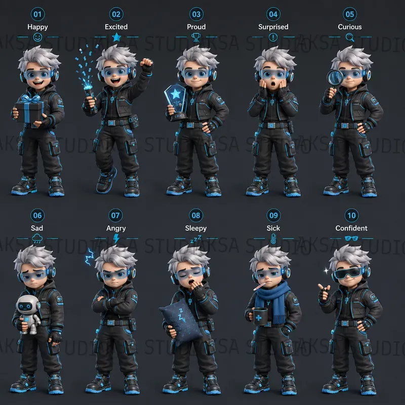 3D Character Emotion Props