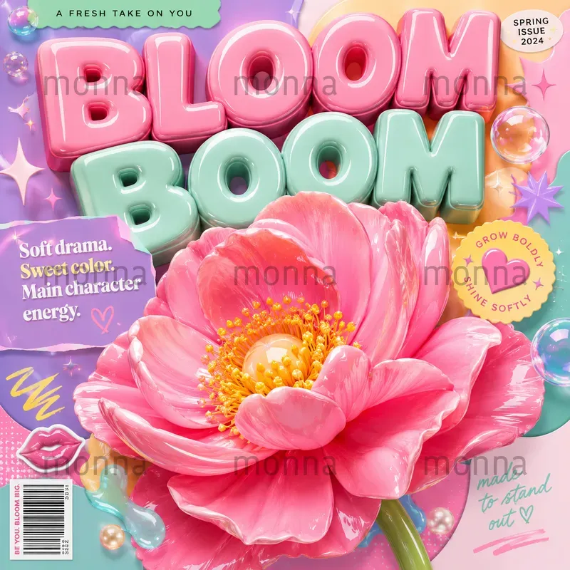 Glossy Pop Editorial Cover Generator