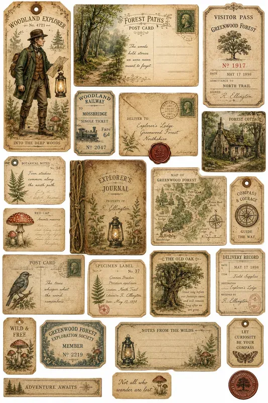 Vintage Storybook Ephemera Kits