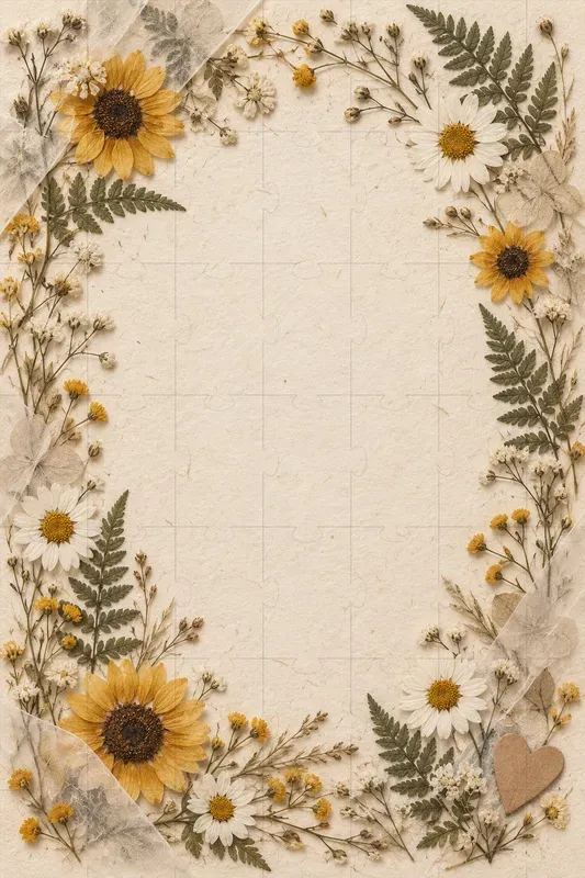Pressed Flower Card Backgrounds