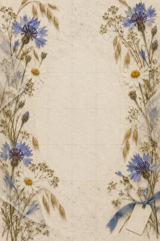 Pressed Flower Card Backgrounds