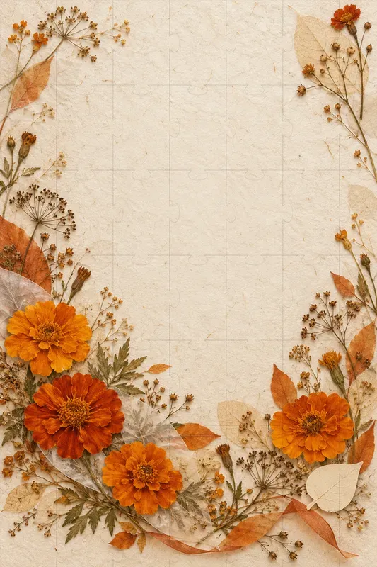 Pressed Flower Card Backgrounds