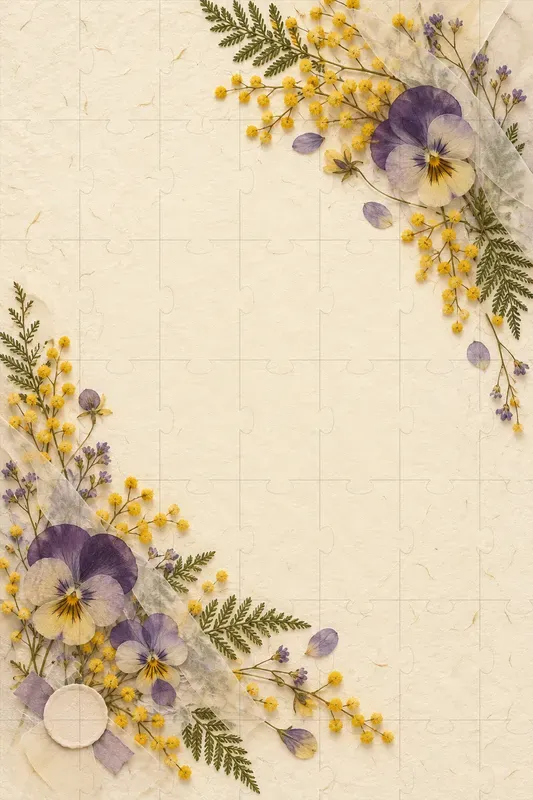 Pressed Flower Card Backgrounds