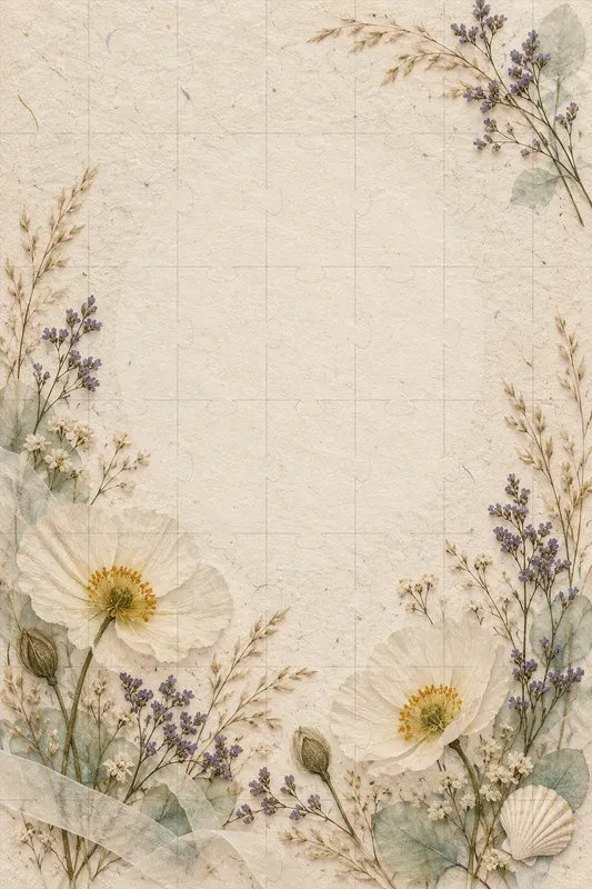 Pressed Flower Card Backgrounds