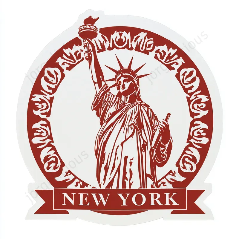 Red White City Landmark Badges