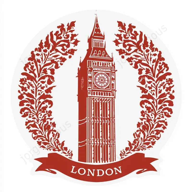 Red White City Landmark Badges