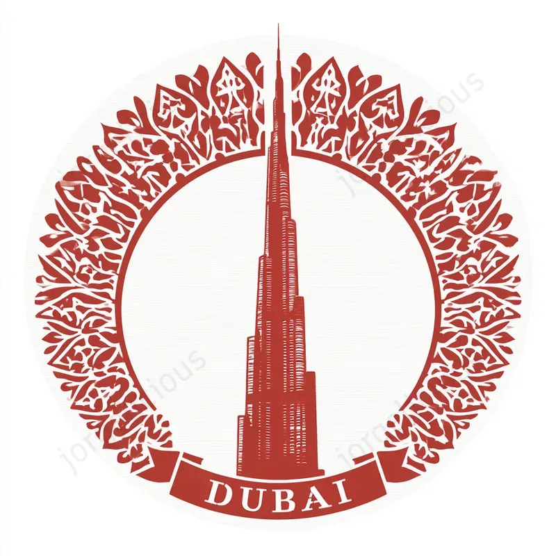 Red White City Landmark Badges