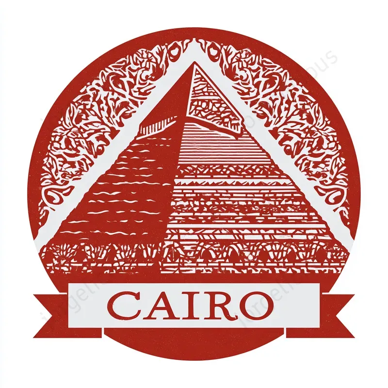 Red White City Landmark Badges