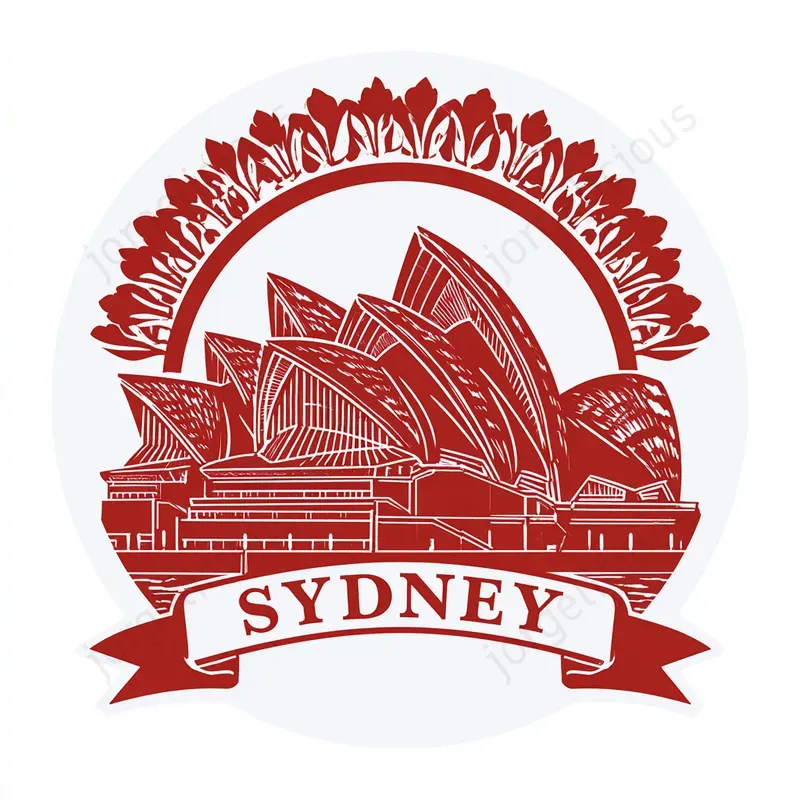 Red White City Landmark Badges