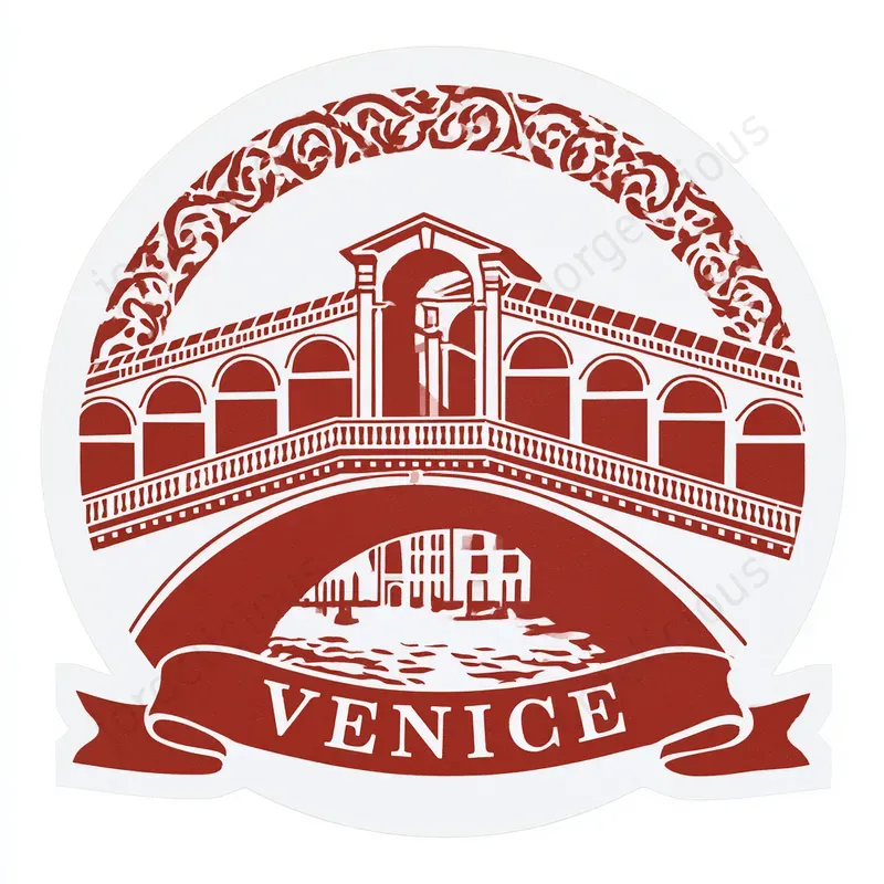Red White City Landmark Badges