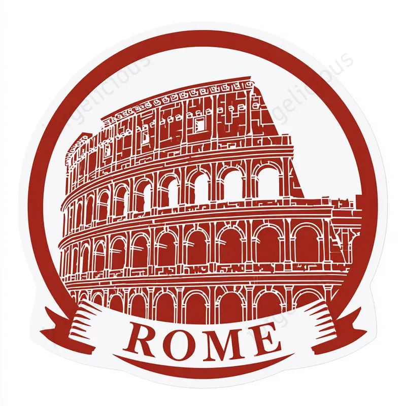 Red White City Landmark Badges