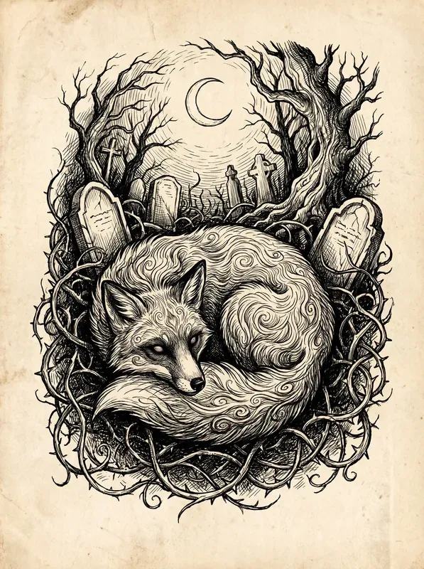 Gothic Ink Sketch Monochrome Art